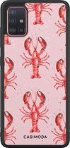 Casimoda® hoesje - Geschikt voor Samsung Galaxy A51 - Lobster All The Way - Zwart TPU Backcover - Geen opdruk - Roze