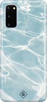 Casimoda® hoesje - Geschikt voor Samsung Galaxy S20 - Island Vibes - Zwart TPU Backcover - Marmer - Mint