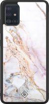 Casimoda® hoesje - Geschikt voor Samsung Galaxy A51 - Parelmoer Marmer - Luxe Hard Case Zwart - Backcover telefoonhoesje - Multi
