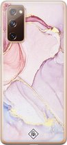 Casimoda® hoesje - Geschikt voor Samsung S20 FE - Marmer roze paars - Backcover - Siliconen/TPU - Paars