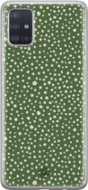 Casimoda® hoesje - Geschikt voor Samsung A71 - Green Dots - Backcover - Siliconen/TPU - Groen