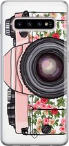 Casimoda® hoesje - Geschikt voor Samsung S10 Plus - Hippie Camera - Backcover - Siliconen/TPU - Roze