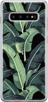Casimoda® hoesje - Geschikt voor Samsung S10 - Palmbladeren Bali - Backcover - Siliconen/TPU - Groen