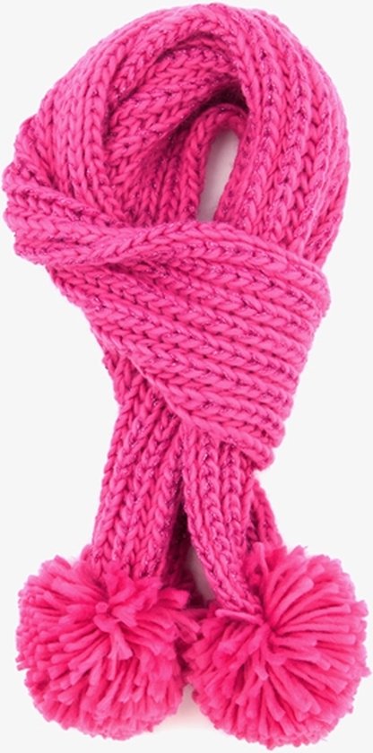 Meisjes sjaal met pompons - Roze | bol.com