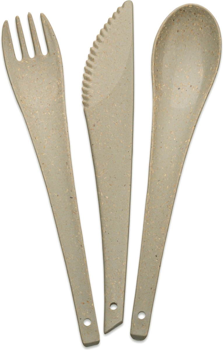 Koziol Bio-Circulair - Rio Bestekset Set van 3 Stuks - Gerecycled Zonnebloemolie - Bruin -
