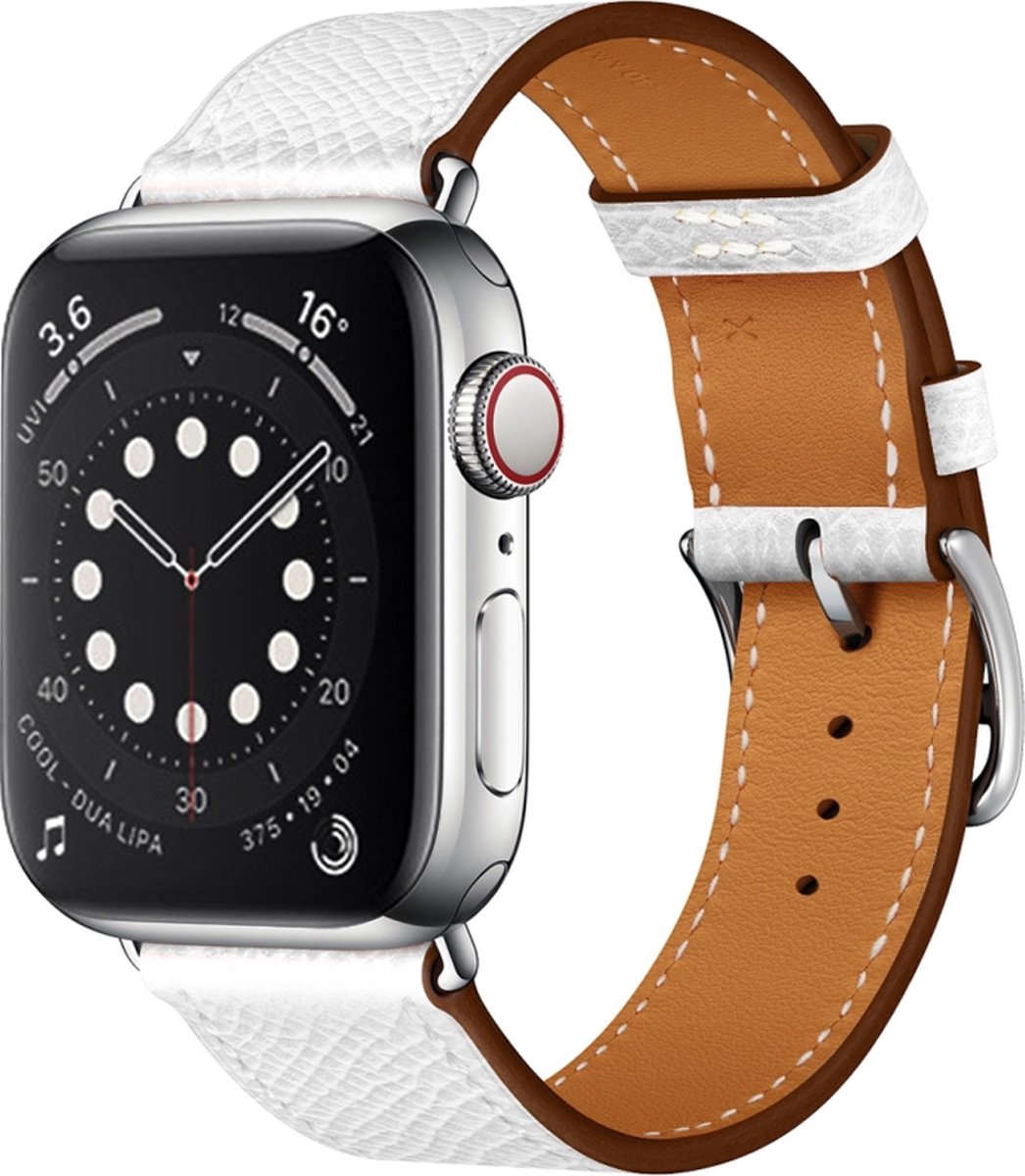 Bracelet Apple Watch Compatible - By Qubix Bracelet cuir - Marron -  Convient pour