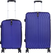 Kofferset 2 delig - Reiskoffers met TSA slot en op wielen - Almeria - Blauw - S + L - Travelsuitcase