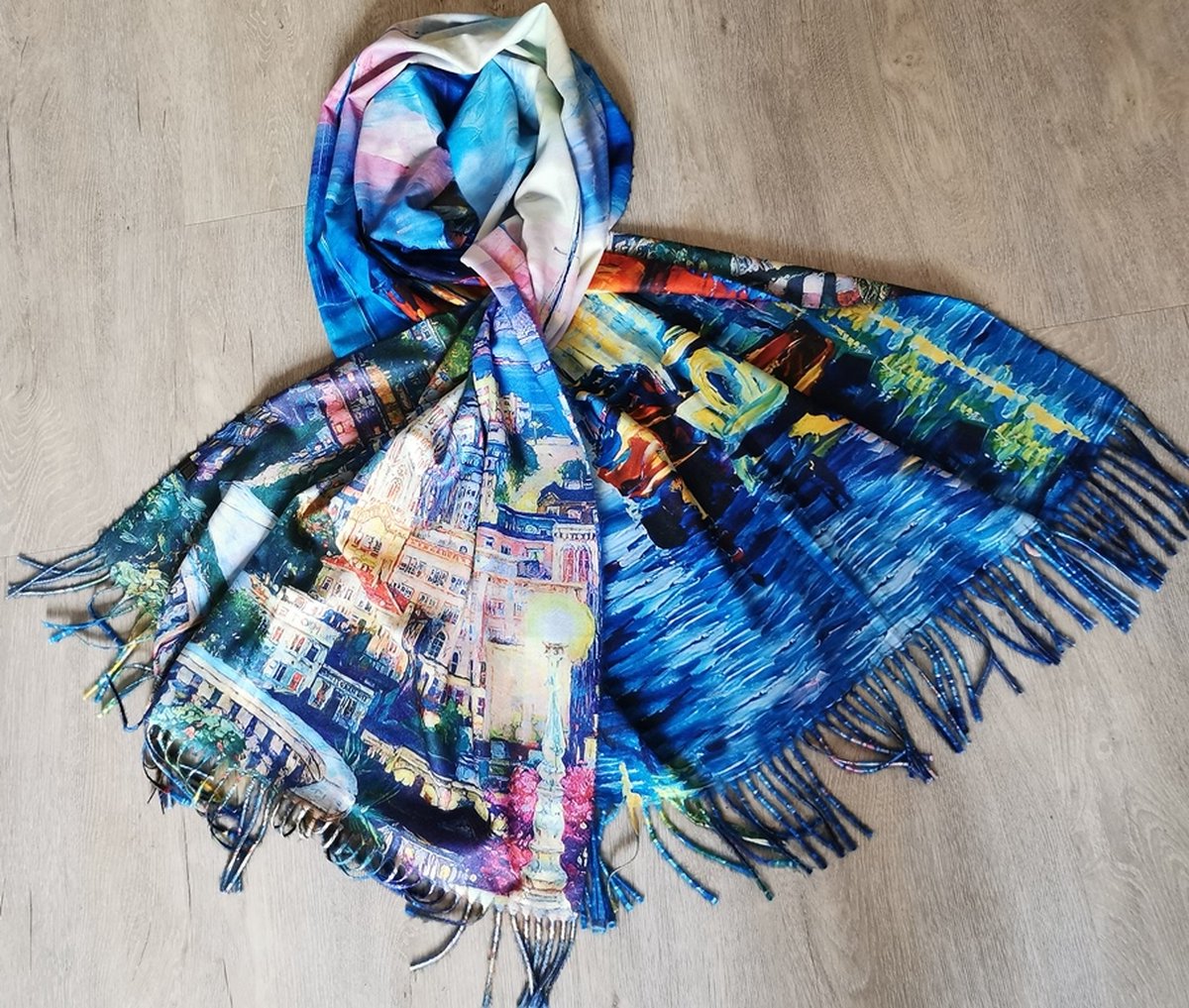 Cao Yong My Balcony foulard double face oeuvre en édition