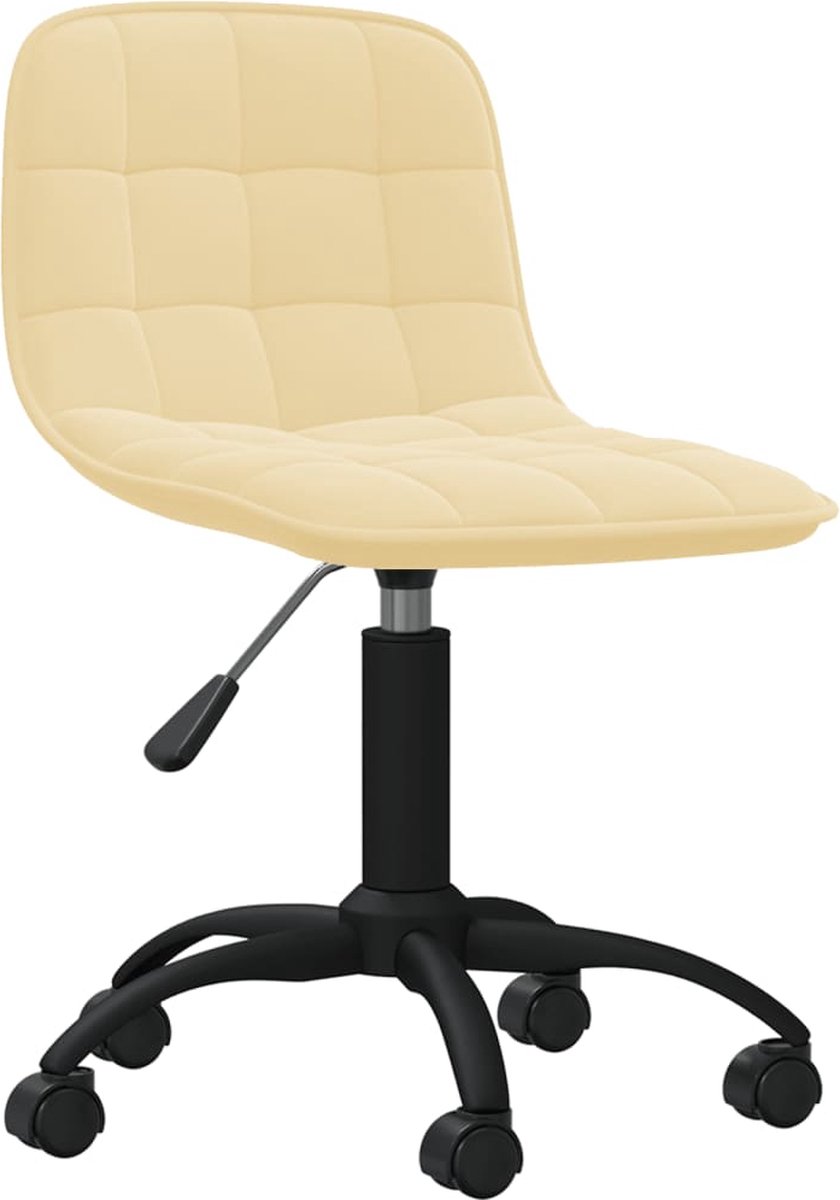 Prolenta Premium - Kantoorstoel draaibaar fluweel crèmekleurig