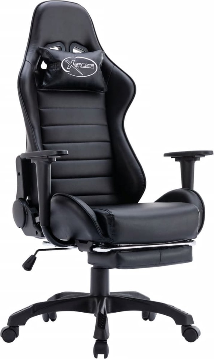 Prolenta Premium - Racestoel met voetensteun kunstleer zwart