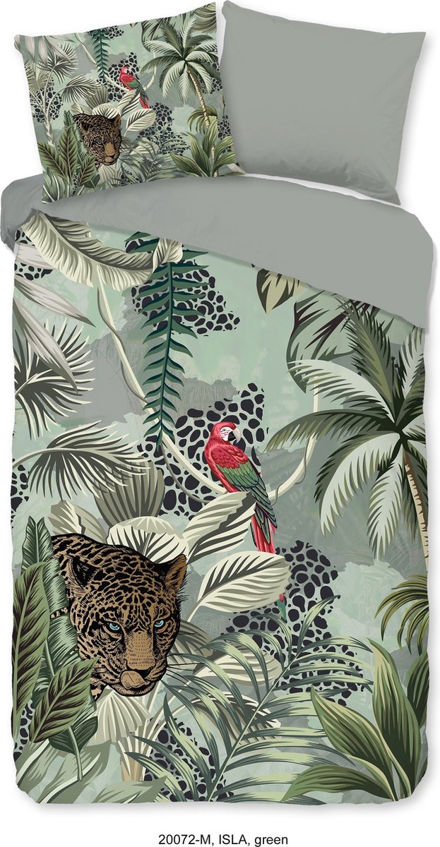 Pure dekbedovertrek jungle print - 2 persoons 200x200/220 cm - Groen - Microvezel — afbeelding 2