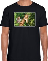 Dieren shirt met giraffen foto - zwart - voor heren - Afrikaanse dieren/  giraf cadeau... | bol.com