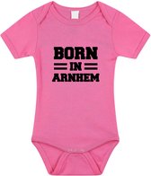 Born in Arnhem tekst baby rompertje roze meisjes - Kraamcadeau - Arnhem geboren cadeau 92