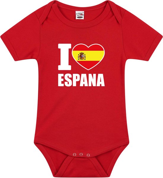 I love Espana baby rompertje - rood - vlag Spanje print - jongen/meisje - Kraamcadeau - Babykleding - Espana 68