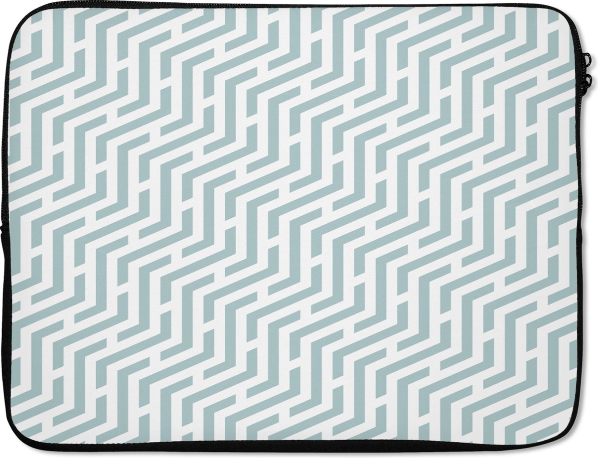 Laptophoes - Laptoptas - Patronen - Design - Lijn - Groen - 15 6 Inch - Hoes laptop - Laptop