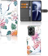 Portefeuille OnePlus Nord 2T Housse pour Fleurs Oiseau