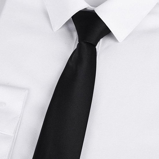 WiseGoods Luxe Clip On Men's Tie - Design Vêtements - Accessoires de vêtements pour bébé Gift - Fête Wear Men - Pour Chemisier / Smoking - Zwart