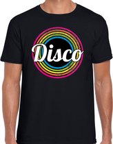 Disco verkleed t-shirt zwart voor heren - discoverkleed / party shirt - Cadeau voor een disco liefhebber XL