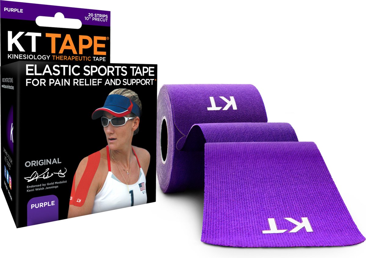 KT Tape - Original Kinesiotape - Voorgesneden - 20 x 25cm strips - Paars