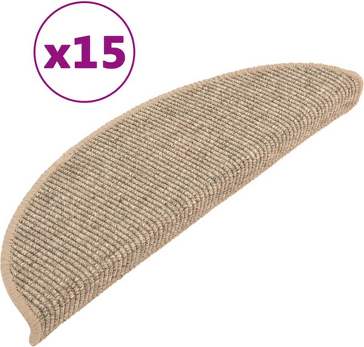 vidaXL Stufenmatten Set selbstklebend 15 Stück 56 x 17 x 3 cm Beige kaufen bei