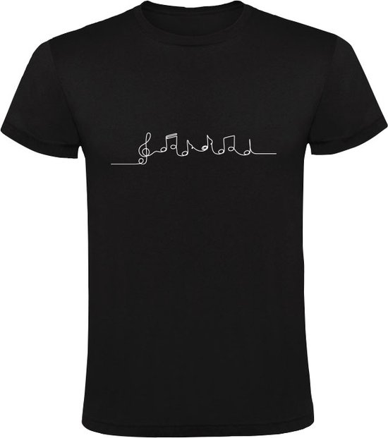 Foto: Muzieknoten heren t shirt muziek piano instrumenten zanger dj muziek luisteren zwart