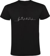 Muzieknoten Heren T-shirt | muziek | piano | instrumenten | zanger | dj | muziek luisteren | Zwart