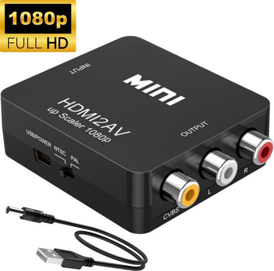 AdroitGoods HDMI Naar Tulp AV Converter - HDMI Naar RCA - 1080p Full HD  (50/60 Hz) -... | bol.com