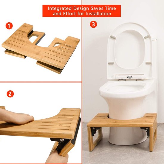 SensaHome - Toilettes en bois de Bamboe / Tabouret accroupi - Aide à la  toilette -... | bol.com