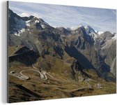 Wanddecoratie Metaal - Aluminium Schilderij Industrieel - Het landschap van de Europese Alpen bij de Großglockner - 90x60 cm - Dibond - Foto op aluminium - Industriële muurdecoratie - Voor de woonkamer/slaapkamer