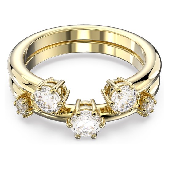Swarovski Damen-Damenring Metall Swarovski-Kristall 60 Gold 32022376