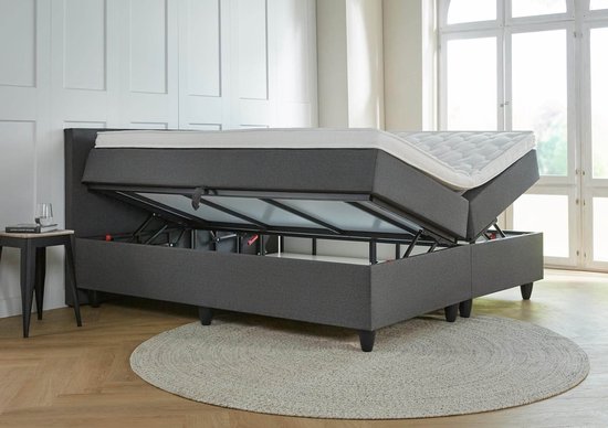 Opberg boxspring Valencia - 160x200 - Antraciet - met gratis topper! | bol