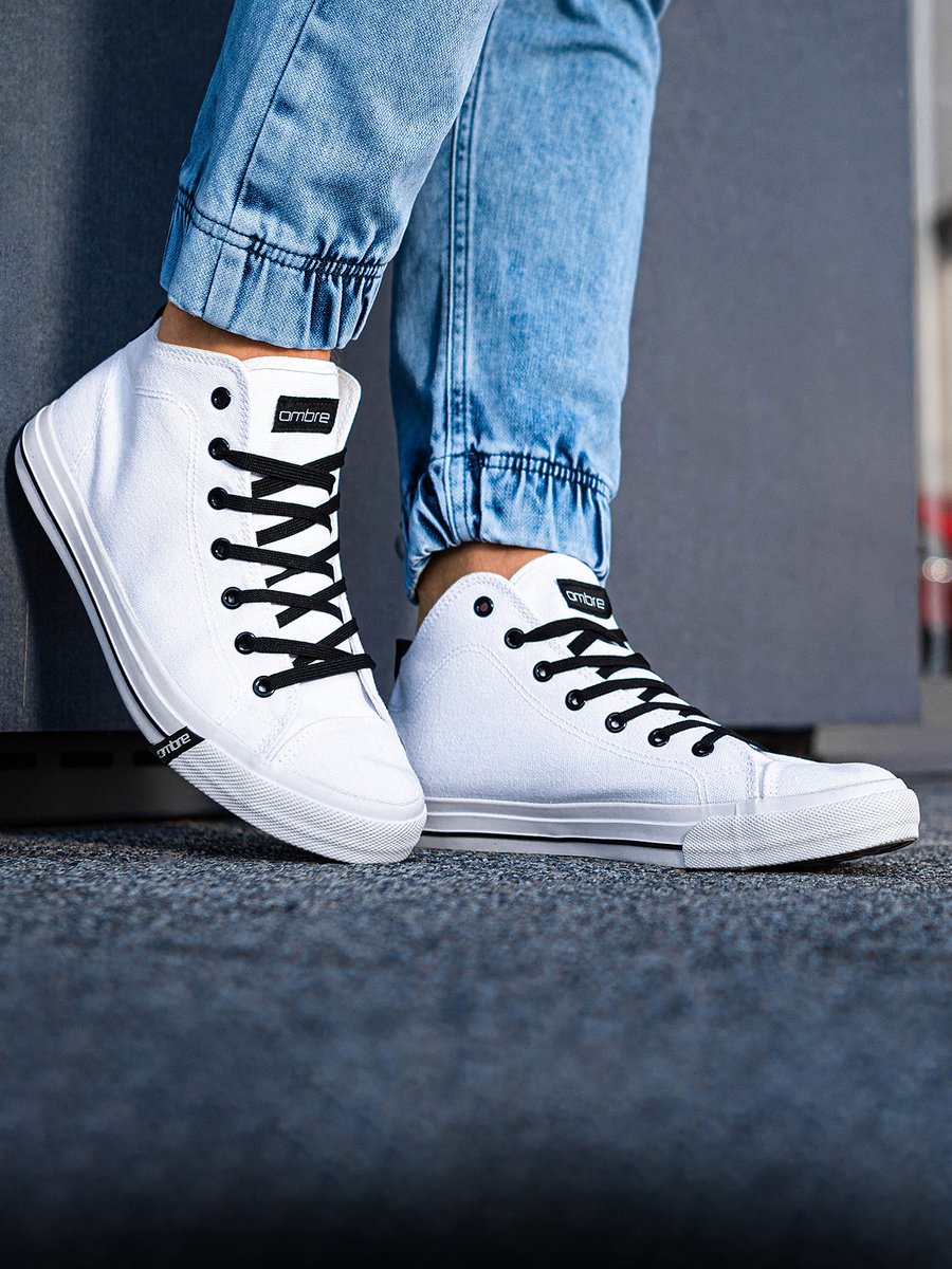 Hoge heren sportschoenen T304 - wit
