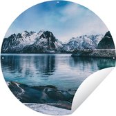 Garden Circle Water - Montagnes - Nature - 120x120 - Affiche de Jardin Ronde - Extérieur