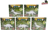 Dinoworld schilder je eigen dino 14cm (1 stuk) assorti - hobby - creatief - schilderen - dinosaurus