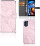 GSM Hoesje Motorola Moto E32 | Moto E32s Flip Case Marble Pink