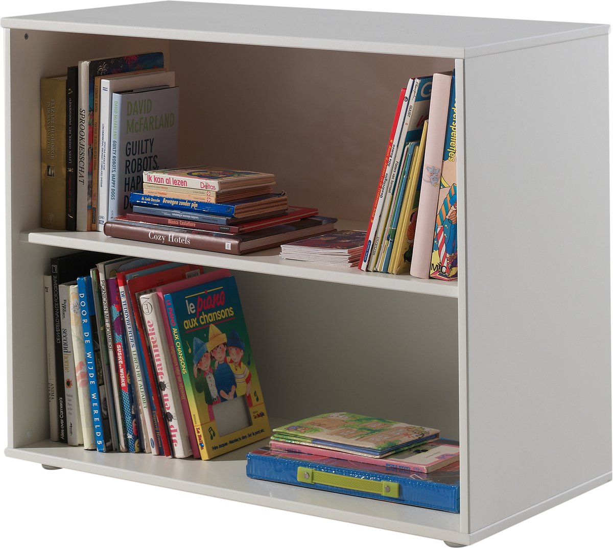 Vipack - Boekenkast - Pino - met - 2 - lades - hout - wit