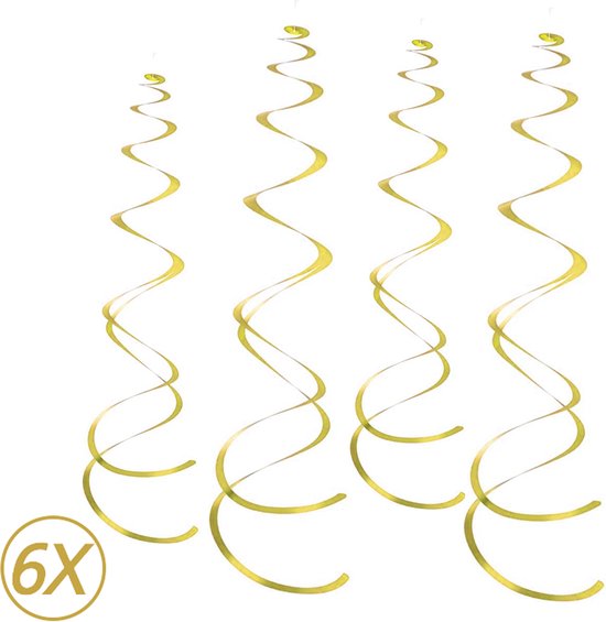 Gouden Hangdecoratie Slingers Swirl Verjaardag Versiering Feest Versiering  Swirls... | bol.com