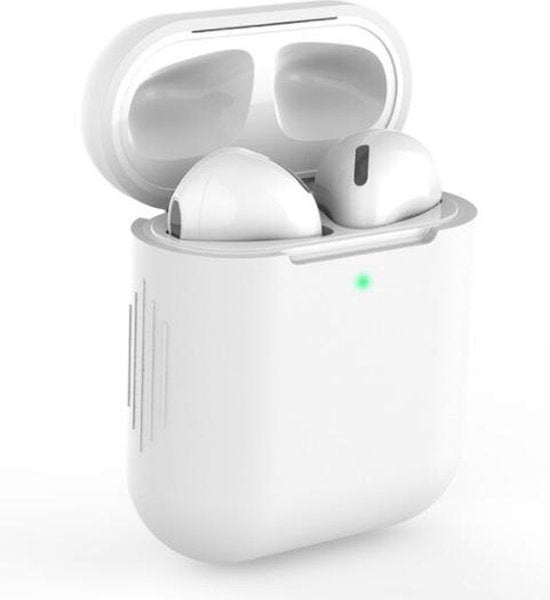 Gadgetpoint | Siliconen Case Hoesjes | Airpod hoesje | Wit | Accessoires geschikt voor Apple Airpods