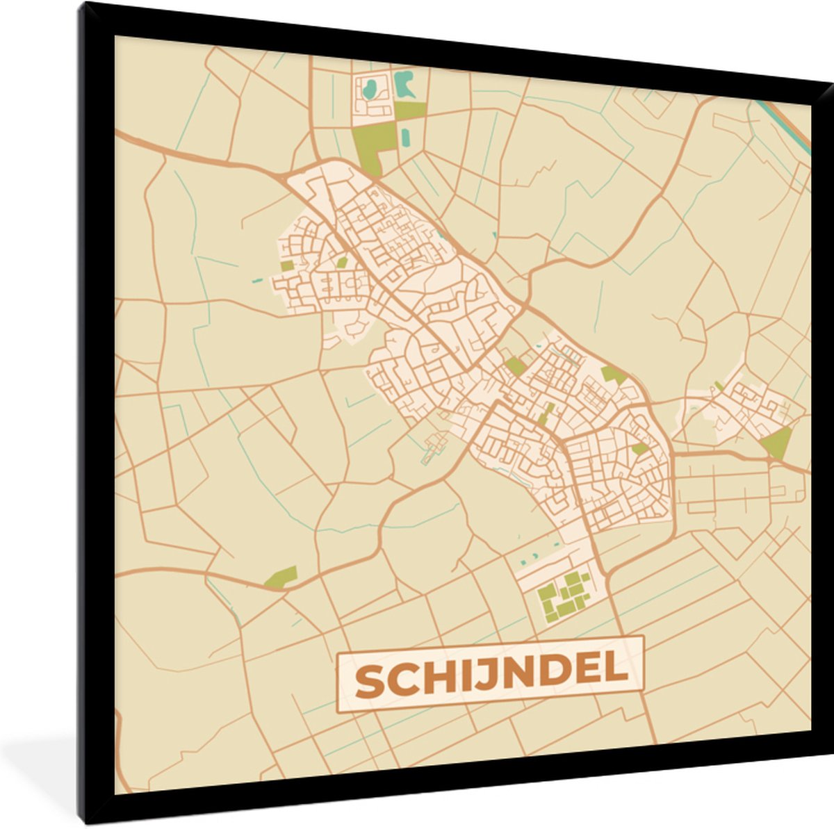 Fotolijst Incl Poster Plattegrond Schijndel Vintage Kaart Stadskaart Bol Com