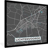 Fotolijst incl. Poster - Lichtenvoorde - Plattegrond - Stadskaart - Kaart - 40x40 cm - Posterlijst
