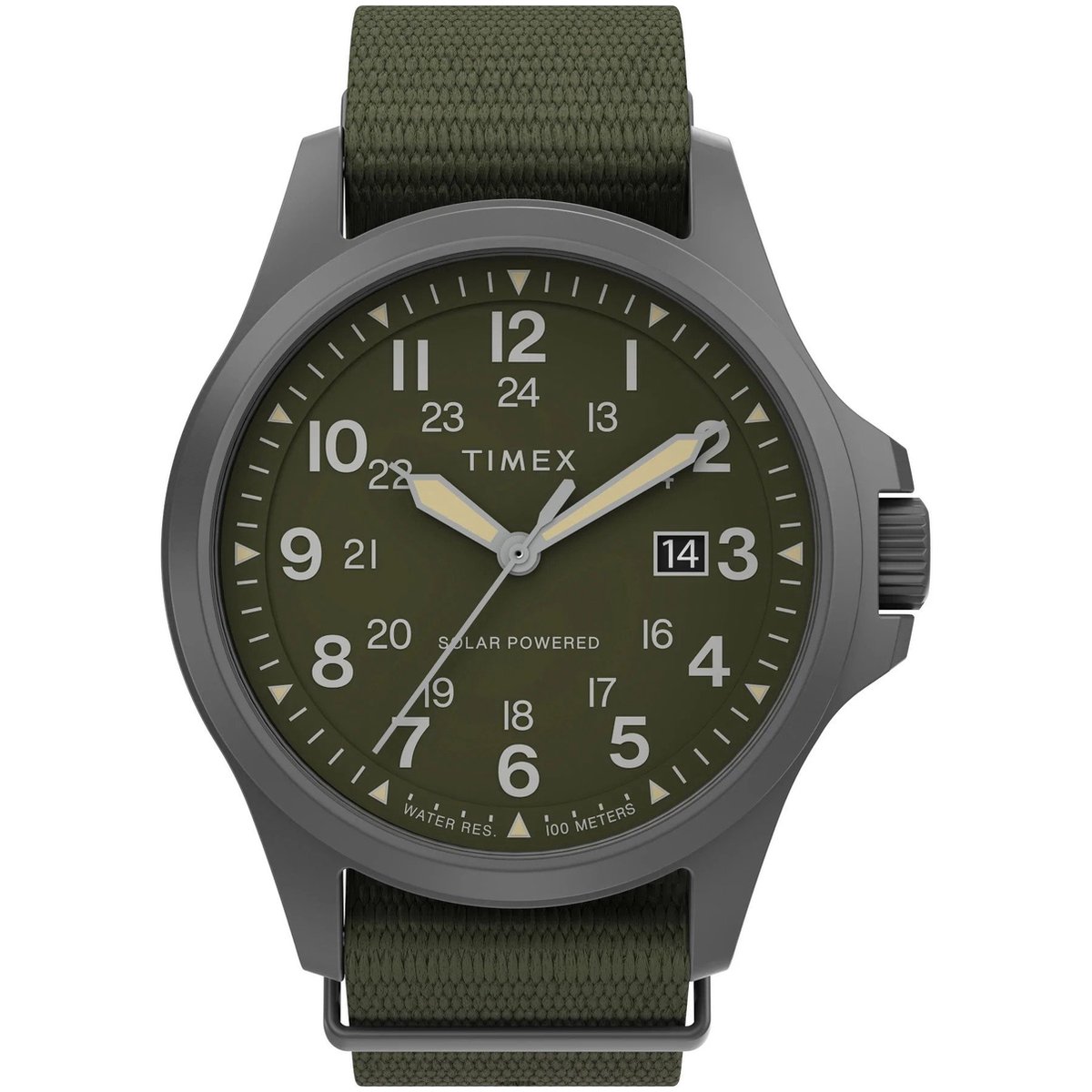 Timex Field Post Solar TW2V03700 Horloge - Textiel - Groen - Ø 40 mm