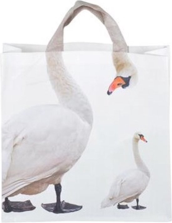 Esschert Design Shopping Bag Swan 21 litres Polyester Wit