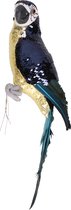 Statue animalière perroquet violet décoration oiseau 30 cm - Déco maison - Perroquets déco