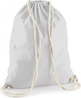 2x sac de sport/natation/festival gris clair avec cordon de serrage 46 x 37 cm en 100% coton - Sacs de sport Kinder