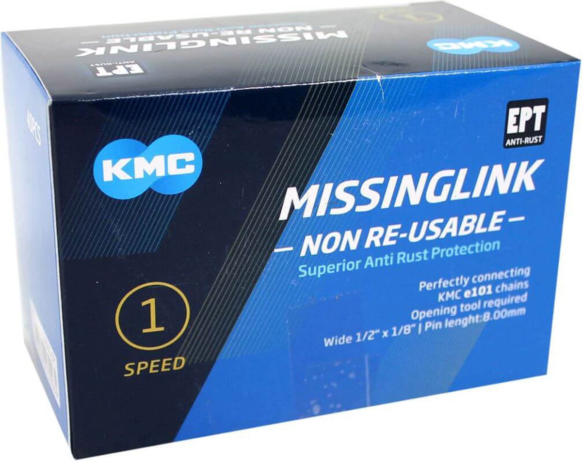 KMC Sluitschakel MissingLink 101NR EPT zilver 8.00mm 1v(40)