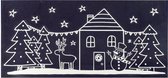 1x stuks velletjes kerst glitter raamstickers 49 cm - Raamversiering/raamdecoratie stickers kerstversiering
