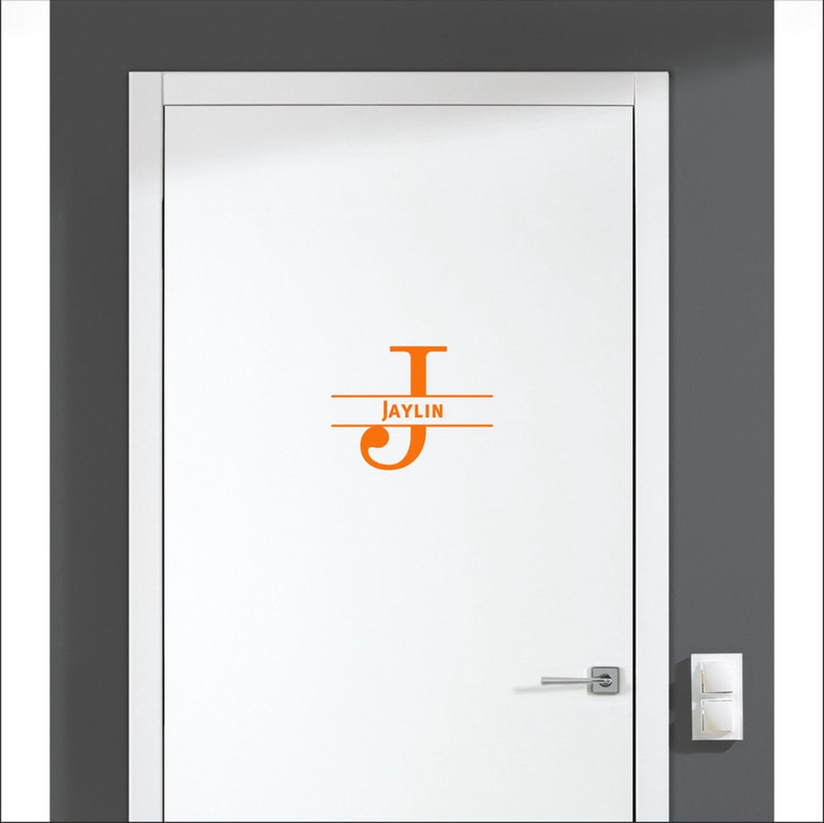 Deursticker Met Naam -  Jaylin - Oranje