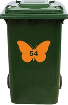Kliko Sticker / Vuilnisbak Sticker - Vlinder - Nummer 54 - 14x21 - Oranje