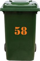 Kliko Sticker / Vuilnisbak Sticker - Nummer 58 - 15,7 x 25 - Oranje