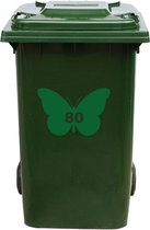 Kliko Sticker / Vuilnisbak Sticker - Vlinder - Nummer 80 - 14x21 - Groen